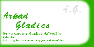 arpad gladics business card